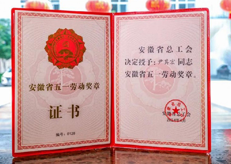 喜报！jinnianhui官网 - 金年会智能科技股份有限公司董事长尹其宏荣获“安徽省五一劳动奖章”